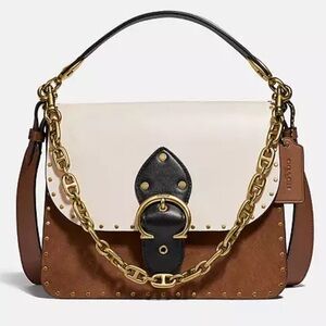 COACH Beat Shoulder Bag in Color Block with Rivets PERFECT CONDITION